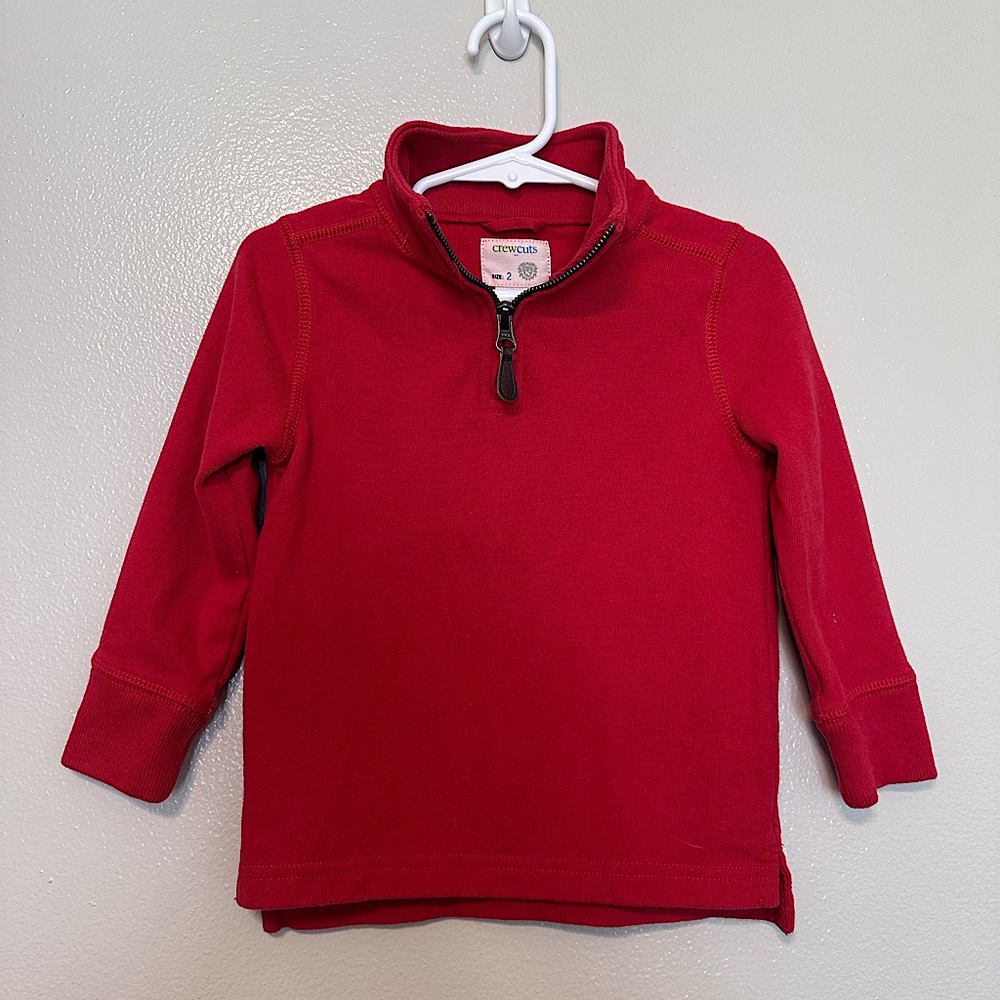 Crewcuts Vibrant Red Quarter-Zip Sweater - Size 2